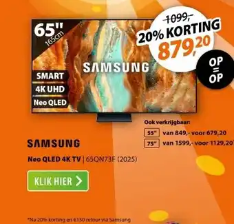 Expert Samsung Neo QLED 4K 65QN73F (2025) aanbieding