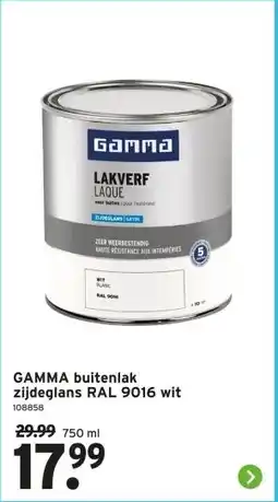 GAMMA GAMMA buitenlak zijdeglans RAL 9016 wit aanbieding
