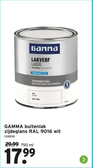 GAMMA GAMMA buitenlak zijdeglans RAL 9016 wit aanbieding