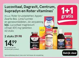 Etos Lucovitaal, Dagravit, Centrum, Supradyn en Roter vitamines* aanbieding