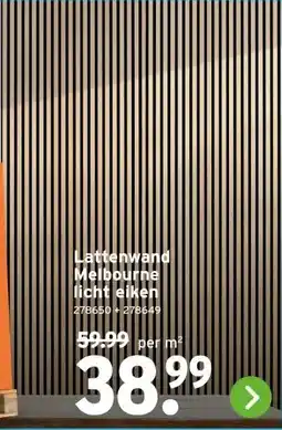 GAMMA Lattenwand Melbourne licht eiken aanbieding