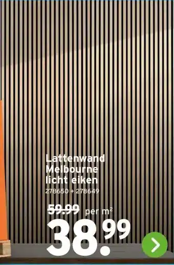 GAMMA Lattenwand Melbourne licht eiken aanbieding
