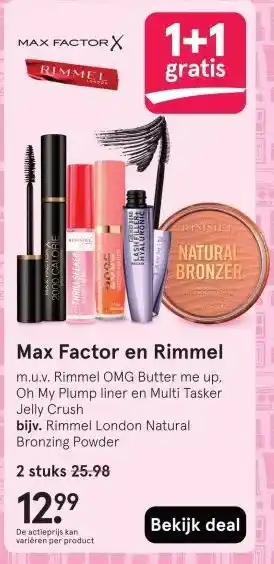 Etos Max Factor en Rimmel aanbieding