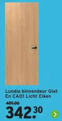 GAMMA Lundia binnendeur Glat En CA01 Licht Eiken aanbieding
