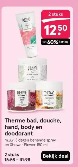 Etos Therme bad, douche, hand, body en deodorant aanbieding