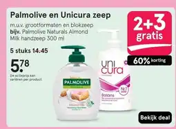 Etos Palmolive en Unicura zeep aanbieding