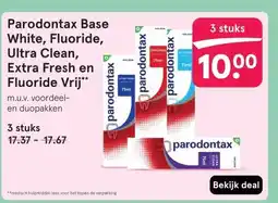 Etos Parodontax Base White, Fluoride, Ultra Clean, Extra Fresh en Fluoride Vrij** aanbieding