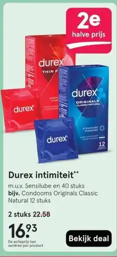 Etos Durex intimiteit** aanbieding