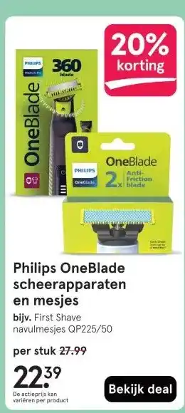 Etos Philips OneBlade scheerapparaten en mesjes aanbieding