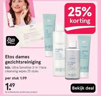 Etos Etos dames gezichtsreiniging aanbieding