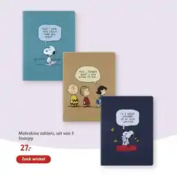 Bruna Moleskine cahiers, set van 3 Snoopy aanbieding