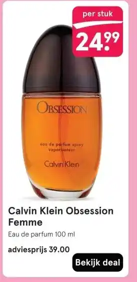 Etos Calvin Klein Obsession Femme aanbieding