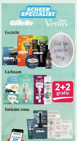 Etos Gillette Venus Gezicht , Lichaam & Intieme zone aanbieding