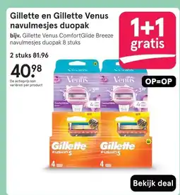 Etos Gillette en Gillette Venus navulmesjes duopak aanbieding
