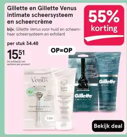 Etos Gillette en Gillette Venus intimate scheersysteem en scheercrème aanbieding