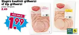 Boon`s Markt Slagers kwaliteit grillworst of kip grillworst aanbieding