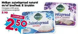 Boon`s Markt Melkan zuivelspread naturel en/of knoflook & kruiden aanbieding