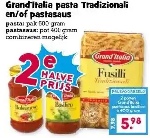 Boon`s Markt Grand'Italia pasta Tradizionali en/of pastasaus aanbieding