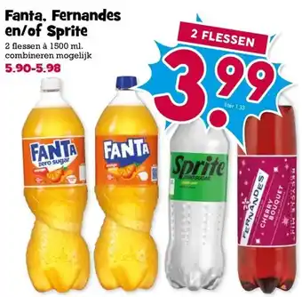 Boon`s Markt Fanta, Fernandes en/of Sprite aanbieding
