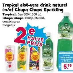 Boon`s Markt Tropical aloë-vera drink naturel en/of Chupa Chups Sparkling aanbieding