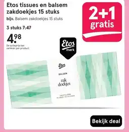 Etos Etos tissues en balsem zakdoekjes 15 stuks aanbieding