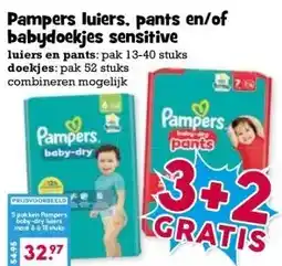 Boon`s Markt Pampers luiers, pants en/of babydoekjes sensitive aanbieding