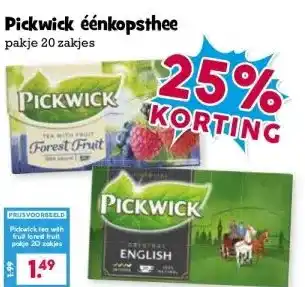 Boon`s Markt Pickwick éénkopsthee aanbieding