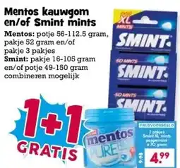 Boon`s Markt Mentos kauwgom en/of Smint mints aanbieding