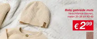 Kik Baby gebreide muts aanbieding