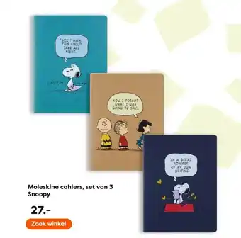 The Read Shop Moleskine cahiers, set van 3 Snoopy aanbieding
