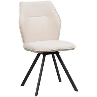 Leen Bakker Eetkamerstoel Raffy - stof - beige aanbieding