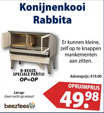 Huisdier Voordeelshop Konijnenkooi Rabbita aanbieding