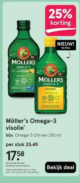 Etos Möller's Omega-3 visolie' aanbieding