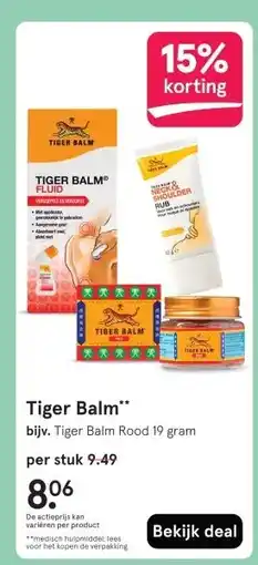 Etos Tiger Balm** aanbieding