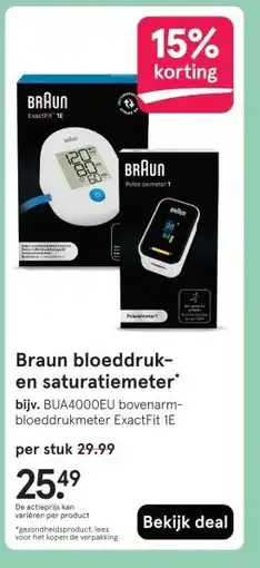 Etos Braun bloeddruk- en saturatiemeter aanbieding