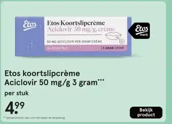 Etos Etos koortslipcrème Aciclovir aanbieding