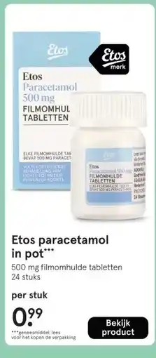 Etos Etos paracetamol in pot aanbieding