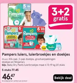 Etos Pampers luiers, luierbroekjes en doekjes aanbieding