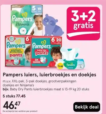 Etos Pampers luiers, luierbroekjes en doekjes aanbieding