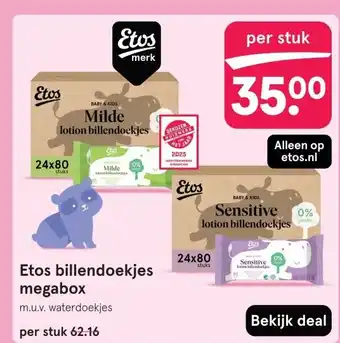 Etos Etos billendoekjes megabox aanbieding