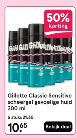 Etos Gillette Classic Sensitive scheergel gevoelige huid aanbieding