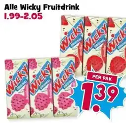 Boon`s Markt Alle Wicky Fruitdrink aanbieding