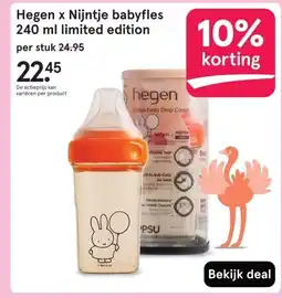 Etos Hegen x Nijntje babyfles limited edition aanbieding