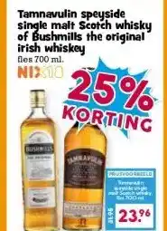 Boon`s Markt Tamnavulin speyside single malt Scotch whisky of Bushmills the original irish whiskey aanbieding