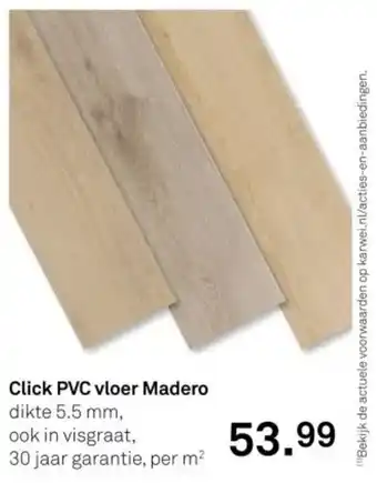 Karwei Click PVC vloer Madero aanbieding