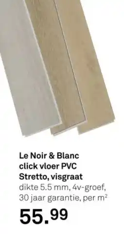 Karwei Le Noir & Blanc click vloer PVC Stretto, visgraat aanbieding