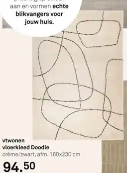 Karwei Vtwonen vloerkleed doodle aanbieding
