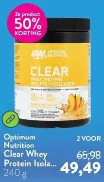Holland & Barrett Clear Whey Protein Isolate + Collagen Summer Fruit Ice Tea aanbieding