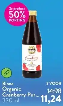 Holland & Barrett Organic Cranberry Pure Juice aanbieding