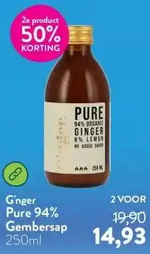 Holland & Barrett Pure 94% Gembersap aanbieding